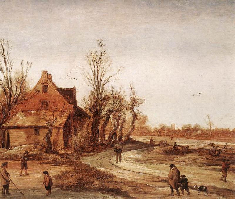 VELDE, Esaias van de Winter Landscape rt oil painting picture